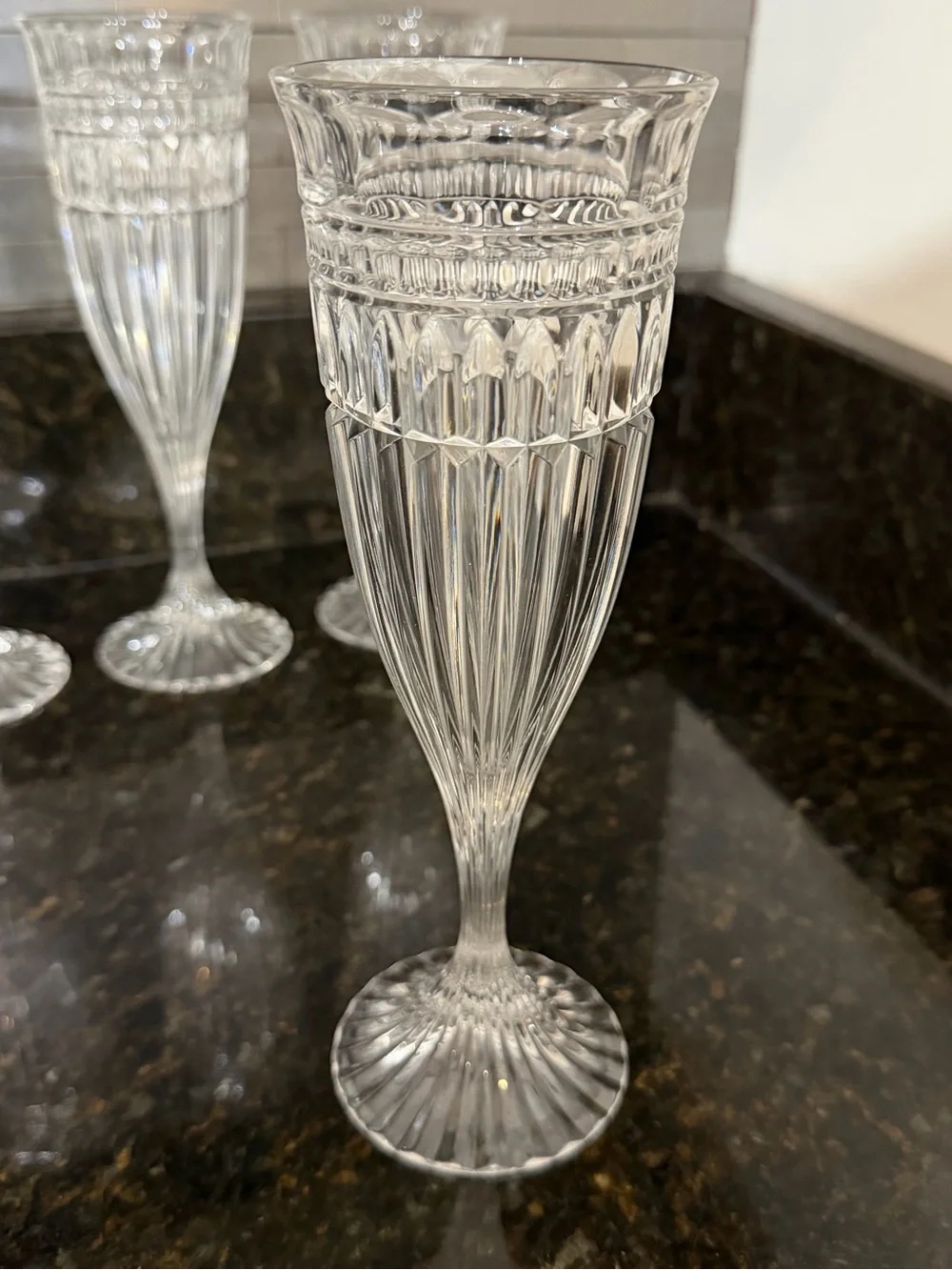 Mikasa Titan Crystal Champagne Flutes | Retired Pattern | Vintage Toasting Glass